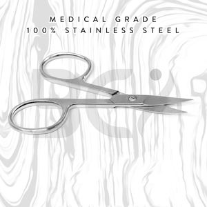 Lames incurvées antidérapantes faites à la main Ciseaux de 3.5 pouces pour couper les ongles Logo personnalisé en acier inoxydable argenté avec pointe de lame tranchante - Product Image 3