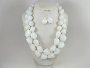 Collar de cuentas de bombilla blanca, collar de cuentas de resina para bodas, fiestas de compromiso, fiestas de Navidad y ropa de oficina - Product Image 2