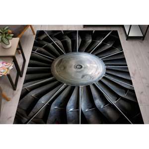 Aircraft Patchwork Wool Rug-Traditional <b>Man</b> Cave Office Area Rug Eco-Friendly Nonwoven Soft <b>Latex</b> Backed - Product Image 2