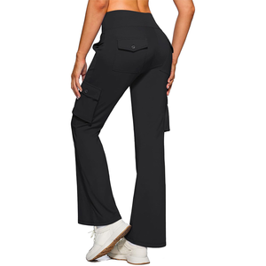 Pantalones Cargo de cintura alta con estampado personalizado para mujer, pantalones de trabajo de talla grande al por mayor de Cordura, estilo holgado para uso diario - Product Image 2