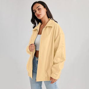 Personnalisé 2024 femmes peau de mouton cuir surdimensionné hiver mode veste respirant coupe-vent écologique broderie décorée - Product Image 2