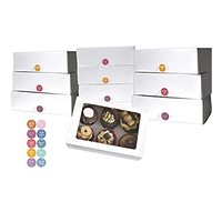 Boîtes à cupcakes rectangulaires écologiques en plastique, individuelles, portables, fournitures de décoration de gâteaux prêtes à l'emploi pour anniversaire