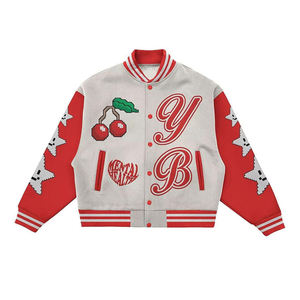 Veste de baseball pour homme, style vintage, style universitaire, avec lettres brodées, manches en cuir d'hiver, logo personnalisé - Product Image 3