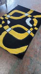 3D Shaggy moderno Floral Jacquard tejido de poliéster acolchado de alta pila de uso doméstico alfombra - Product Image 3