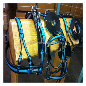 Harnais de conduite de cheval en cuir véritable personnalisé en gros équipement de course d'équitation durable - Product Image 4