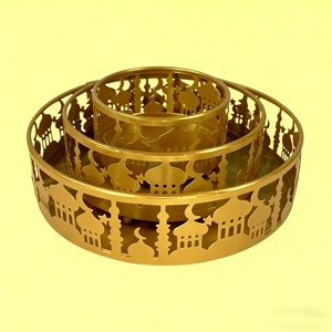 Pafu plus beau plateau <span class=keywords><strong>de</strong></span> boîte à bonbons <span class=keywords><strong>de</strong></span> style <span class=keywords><strong>château</strong></span> en fer forgé arabe musulman pour décorations <span class=keywords><strong>de</strong></span> vacances accessoires pour ornement <span class=keywords><strong>de</strong></span> table - Product Image 1