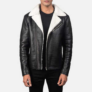 Chaqueta de invierno para hombre de diseño superior con cuello levantado manga completa 100% cuero de alta calidad personalizable precio razonable - Product Image 3