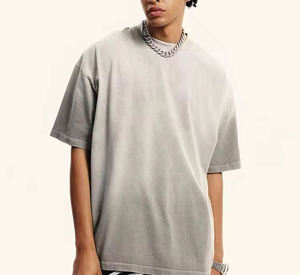 Venta al por mayor en línea Gimnasio al aire libre Nueva llegada 2025 100% Camiseta de algodón de gran tamaño Lavado ácido peso pesado Camiseta informal con estampado para hombres - Product Image 6