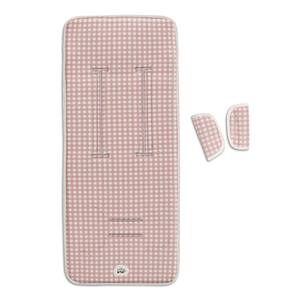 VICHY Mod. Housse en tissu rose et protège-ceinture pour poussette - Product Image 1