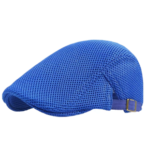 Boina de malla Vintage ajustable de alta calidad, sombrero de vendedor de periódicos informal para hombre para caza deportiva para actividades de verano, sombrero de hiedra con estilo - Product Image 1