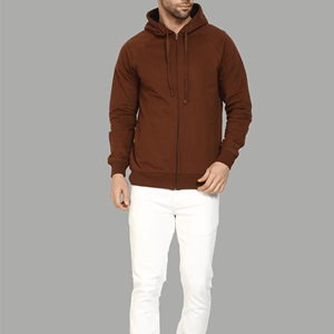 Sweat à capuche zippé pour homme en molleton 100% coton respirant de haute qualité - Meilleures ventes, couleur et taille personnalisables, design avec poches pour la saison hivernale - Product Image 6