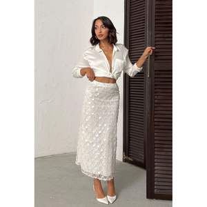 Falda midi de noche con lentejuelas para mujer - Product Image 4