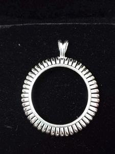 Venta caliente Plata de Ley 925 hecha a mano 25mm marco abierto bisel colgante ajuste Vintage moneda conector joyería hallazgos componente - Product Image 2