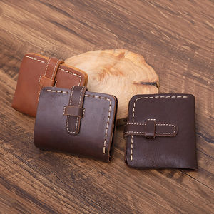 กระเป๋าสตางค์หนังวัวแบบวินเทจทำมือมีที่ใส่บัตรกระเป๋าสตางค์หนังเครซี่ฮอส์สำหรับผู้ชาย - Product Image 3
