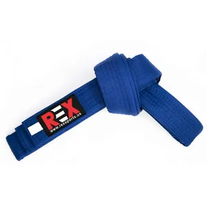 Cinto de arte marcial rex personalizado, cinto de judo de algodão 100% personalizado, multi-cores para kickboxing