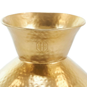 แจกันตกแต่งลายด่างโลหะสีทองพร้อมร่องสุดหรูแจกันดอกไม้สไตล์โมเดิร์นสำหรับห้องนั่งเล่นโรงแรมงานแต่งงาน - Product Image 2