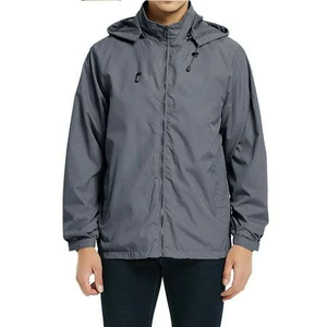 Men's Jackets Dark Gray Hooded Wind Breaker Jacket Lightweight <b>Waterproof</b> Rain <b>Coat</b> Zipper Breathable Spring <b>Winter</b> Pattern - Product Image 5