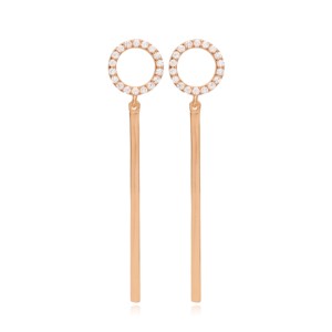 Pendientes Largos Redondos con Diseño de Barra Lisa, Joyería Turca Hecha a Mano al por Mayor en Plata de Ley 925 - Product Image 6