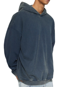 Sweat à capuche oversize pour homme, 100% coton, lavé, à manches longues, hiver, ODM, uni, streetwear décontracté, polaire 330g - Product Image 2