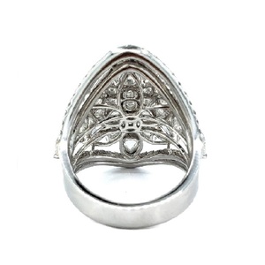 Fine Jewellery Wedding Anniversary High Quality 18k Solid White Gold Real Diamond Claw Setting Brilliant Cut Pear Big Cocktail - Product Image 3