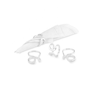 Anneau de serviette en laiton plaqué argent Accessoires décoratifs de table Anneaux de porte-serviette Anneaux de porte-mouchoir de conception rare à bas prix - Product Image 1