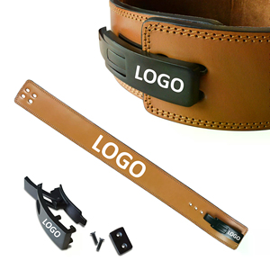 เข็มขัดยกน้ำหนักหนังวัวแบบปรับแต่งโลโก้ได้ - Product Image 1