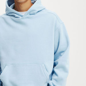 Oversize Men's Hoodie Hot Selling 100% Cotton <b>Thick</b> <b>Fleece</b> Embroidered Logo Custom Pocket Hip-hop Street Style Winter Hoodie - Product Image 6