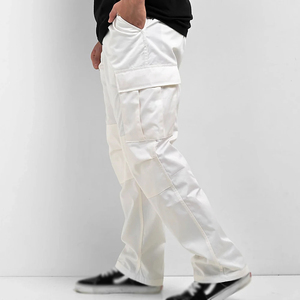 Pantalons cargo décontractés pour hommes, multi-poches, grande taille, vêtements d'extérieur droits pour hommes, pantalons d'hiver - Product Image 3