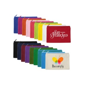 Étui à fermeture éclair noir personnalisé pochette de maquillage de voyage à la mode portable écologique sac de rangement en toile en tissu pour cosmétiques avec logo - Product Image 1