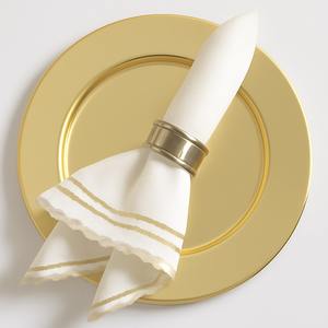 Assiette de présentation ronde en métal doré robuste pour la restauration et la décoration de table de Noël, sous-assiette en métal - Product Image 1