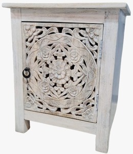 Mesita de noche de almacenamiento de madera ajustable de granja moderna para muebles para el hogar en el dormitorio - Product Image 2