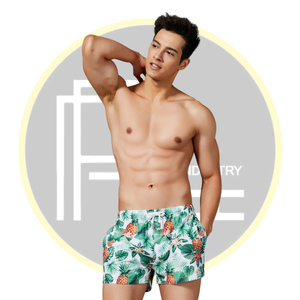 กางเกงว่ายน้ำพิมพ์ลายดอกไม้สำหรับผู้ชายกางเกงชายหาดกางเกงขาสั้นผ้าโพลีเอสเตอร์แห้งเร็วสำหรับวันหยุดพักผ่อน - Product Image 1
