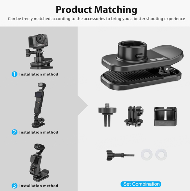 Multi-Purpose Magnetic Backpack Clip Mount - Universal Quick-Release Mount for GoPro, Action 4/Osmo Action 4,Pocket 3/2 Cameras
