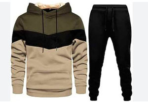 Conjunto de chándal de invierno para hombre, cárdigan con capucha de lana ecológico, suéter de ajuste regular, traje deportivo de manga larga de longitud completa - Product Image 6