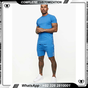 Ensemble décontracté d'été pour hommes-Couleur unie-T-shirt à manches courtes-Shorts Streetwear-Ensemble 2 pièces - Product Image 2