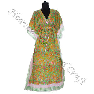 Nuevo Diseño 2025, Kaftán Largo para Mujer OEM, Fabricante Mayorista de Ropa Femenina, Kimono de Algodón Indio de Diseñador, Kaftán Largo y Corto - Product Image 4