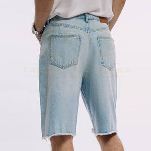 Pantalones Cortos Largos de mezclilla sólidos de algodón 100% de moda desgastados informales de verano para hombre con bolsillos activos al por mayor - Product Image 2