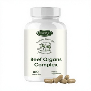 FocusHerb Complexe de 7 organes de bœuf nourris à l'herbe : Foie, Cœur, Pancréas, Rein, Poumon, Rate, Moelle osseuse en capsules - Product Image 1