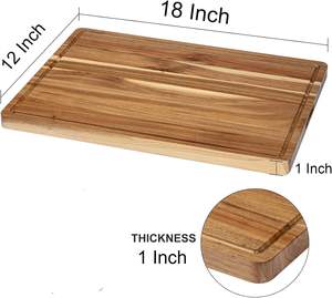 Tabla de cortar rectangular de madera de acacia de fabricación al por mayor para utensilios de cocina de alta calidad y precio barato hecho en fábrica de Vietnam - Product Image 2