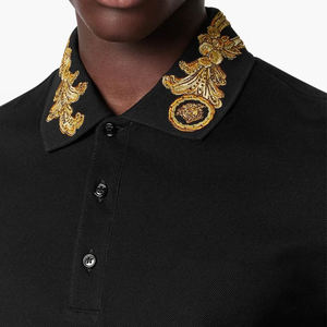 Camiseta de Hombre Personalizada por el Fabricante, 100% Algodón, Tejida, Manga Corta, Cierre de Botones Delanteros, Logotipo Bordado, Diseño Sólido - Product Image 4