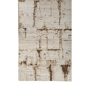 Alfombra de Lana Anudada a Mano Aprezo AKWL-2113 Color Marfil, Diseño Abstracto para Sala de Estar, Entrada o Pasillo, Formato Rectangular Tipo Rompecabezas - Product Image 4