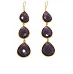 Boucles d'oreilles en forme de poire en argent Sterling 925, améthyste, Quartz et pierres précieuses, nouvel arrivage - Product Image 1