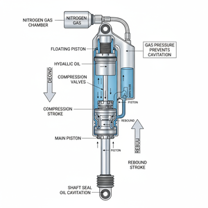 โช้คเกอร์แก๊สหลังประสิทธิภาพสูงสำหรับรถจักรยานยนต์ | อะไหล่ช่วงล่างที่ทนทานสำหรับรถจักรยานยนต์ประสิทธิภาพสูง - Product Image 2