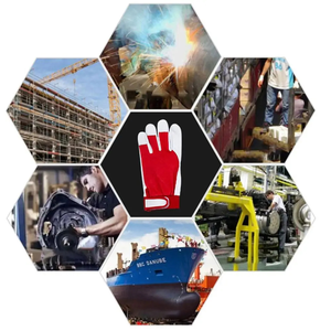 Guantes de soldadura de cuero, herramienta de Color aleatorio, guante protector resistente al desgaste, suministros para soldador, guantes cómodos de trabajo seguros en el lugar de trabajo - Product Image 2