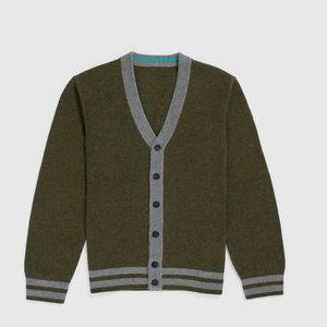 New Hot Sale Unisex Long <b>Cardigan</b> Mid-long Style Knitted Solid 100% Cotton V-neck <b>Thick</b> for Autumn Best Hot Selling - Product Image 4