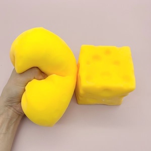 Wholesale Cheese <b>Squishy</b> Toys Soft TPR Simulated Food Squeeze Toys Custom Logo Available - Product Image 1