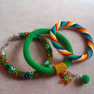 Trendy Colorful Premium Beaded Bracelet Handmade Jewelry for Women and <b>Girls</b> Bulk Supplier - Product Image 1