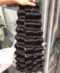 Extensiones de trama de cabello humano crudo de onda profunda suelta a precio de fábrica, paquetes frontales de alta calidad, cutícula alineada, proveedor mayorista - Product Image 5