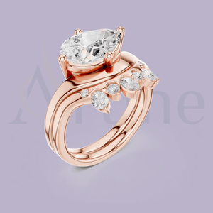 14K forma de lágrima anillo de cristal desgaste del partido - Product Image 1