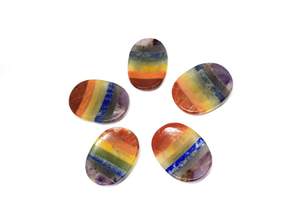 7 Chakra Crystal Worry Stones para ansiedad Pulgar Worry Stone para estrés Meditación Alivio Artículos Piedras curativas y cristales - Product Image 4